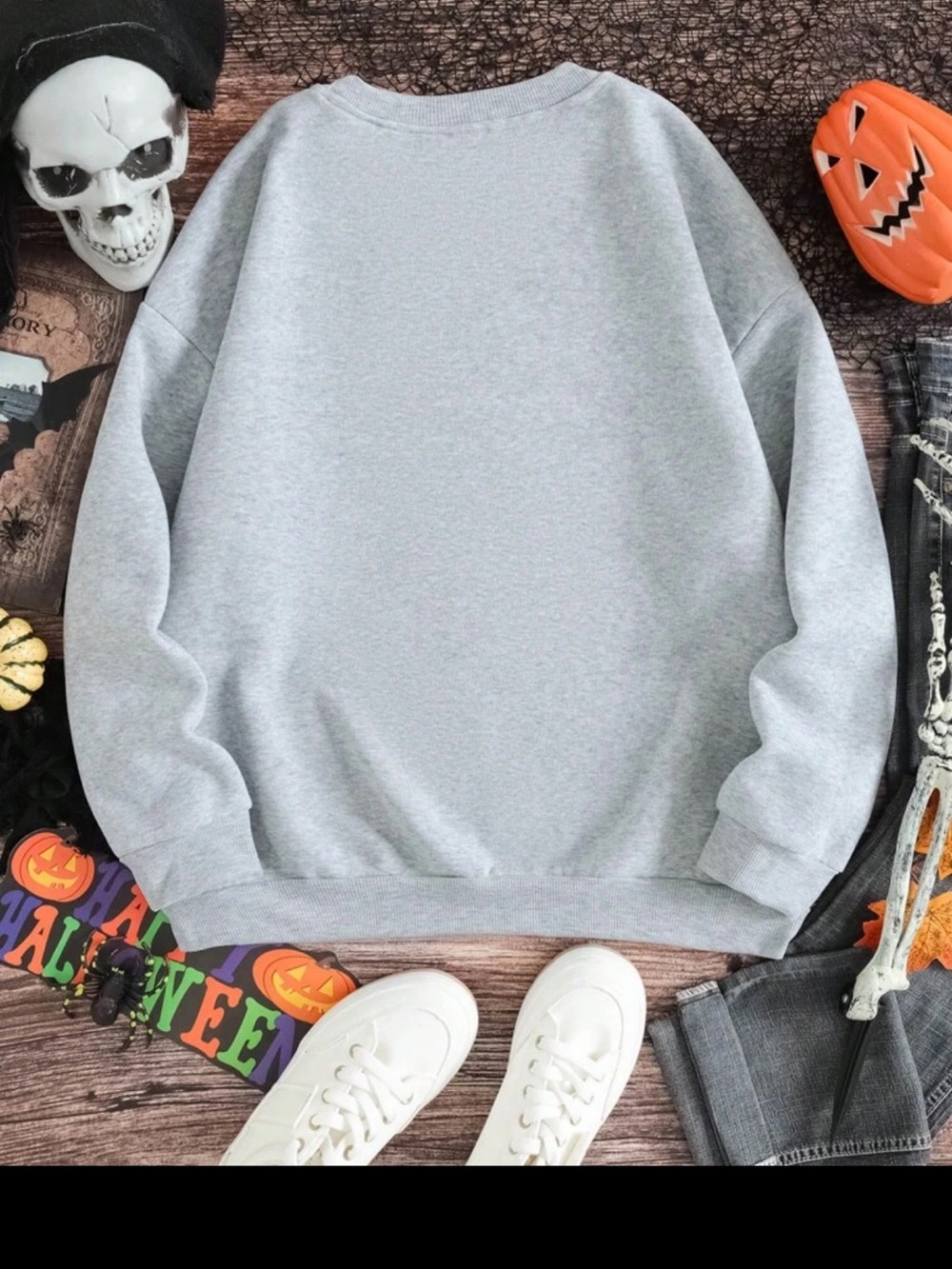 Ghost Print Crew neck long sleeve sweatshirt - Picture 2 of 4